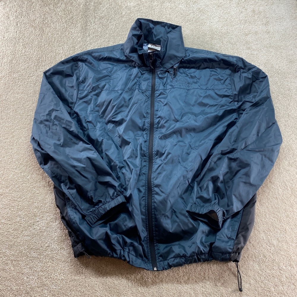 Ducks Unlimited Windbreaker Mens XXL Blue Lightweight‎ Nylon Jacket